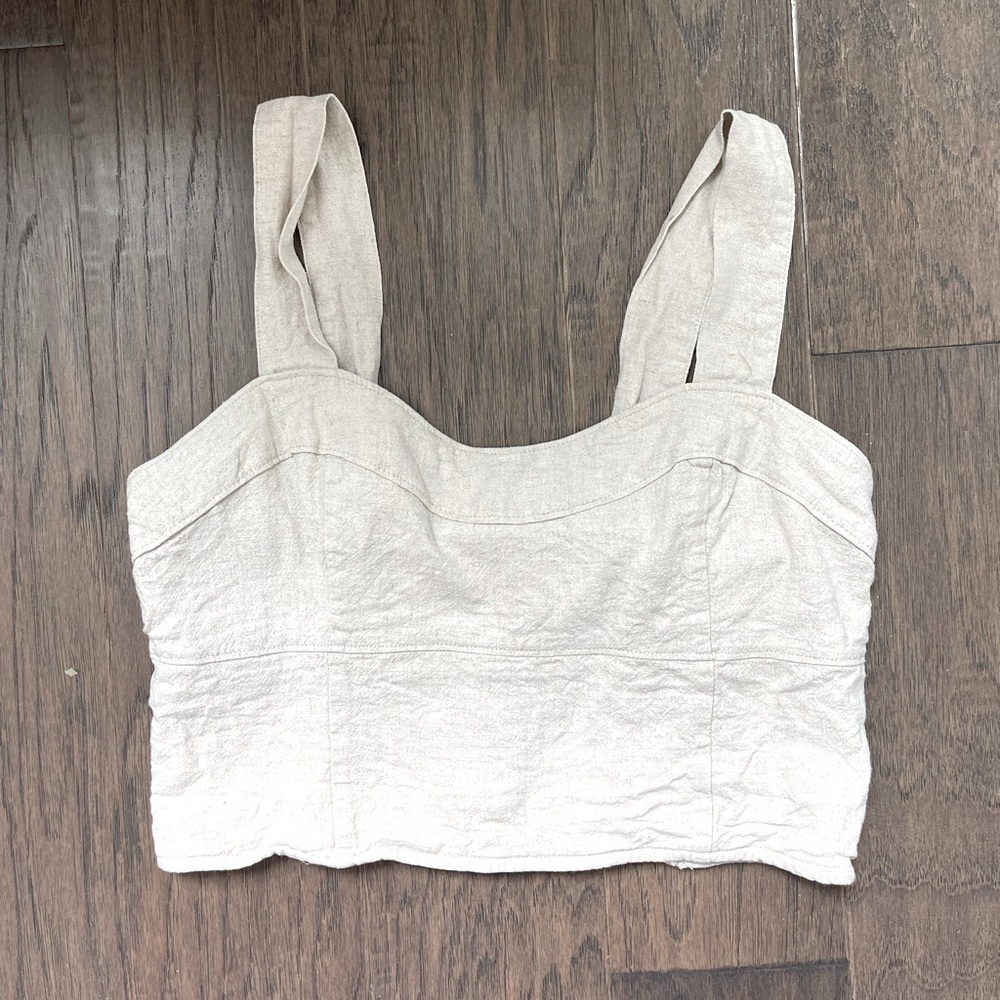 Abercrombie linen cropped tank